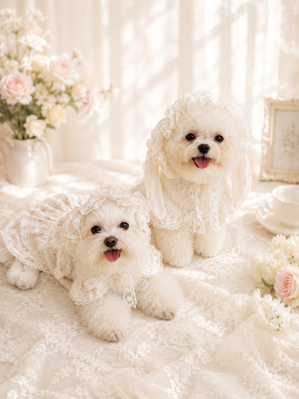 Mimi puppy set (rabbit hat)
