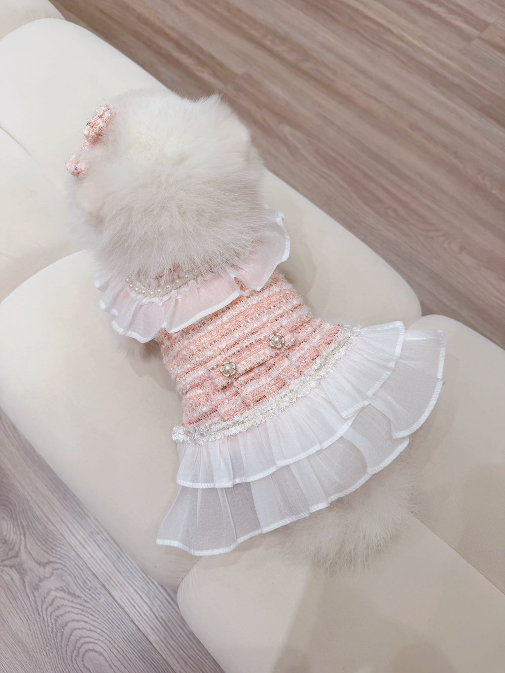 Pearl tweed girl puppy set (libbon)