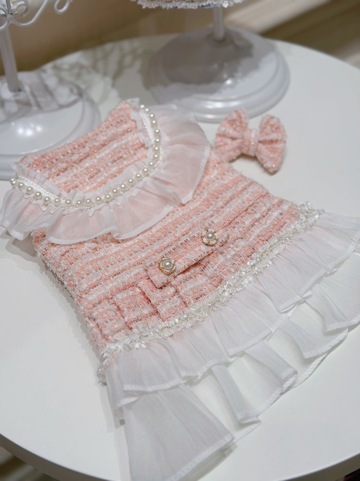 Pearl tweed girl puppy set (libbon)